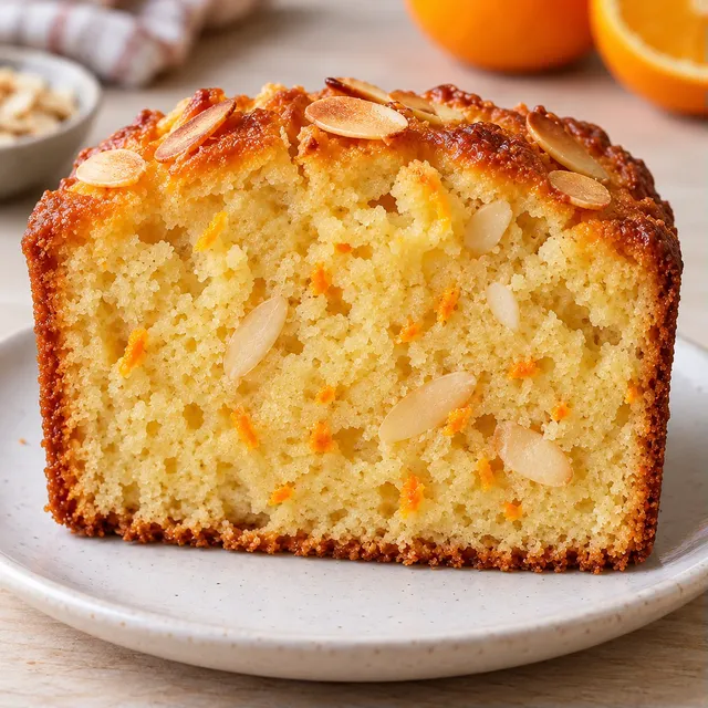 Botercake — sinaasappel, amandelen