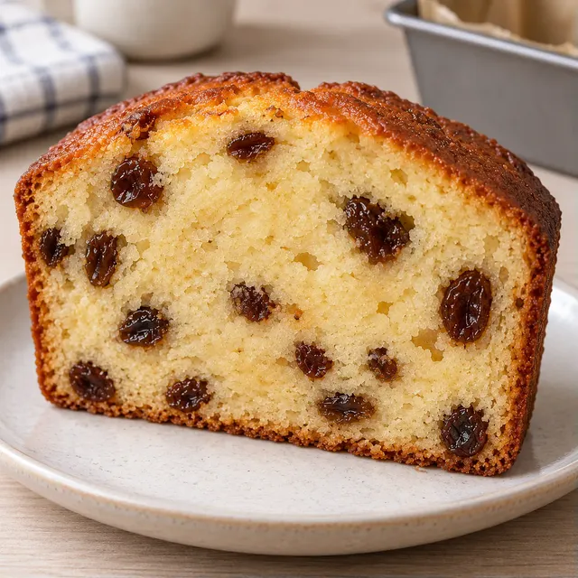 Botercake — rozijnen, vanille