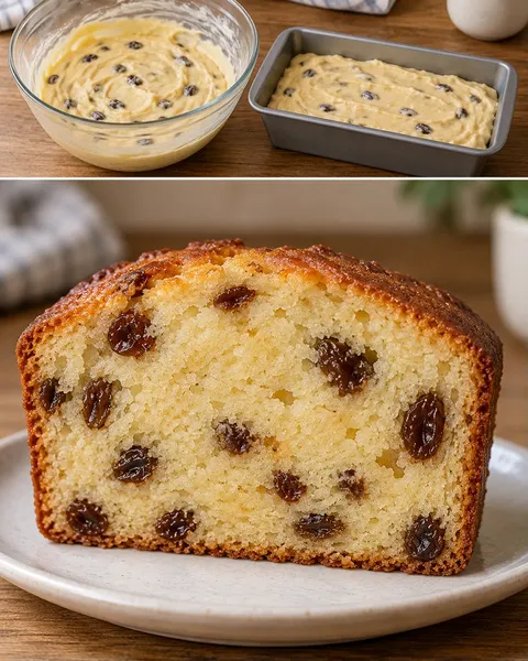 Botercake — rozijnen, vanille