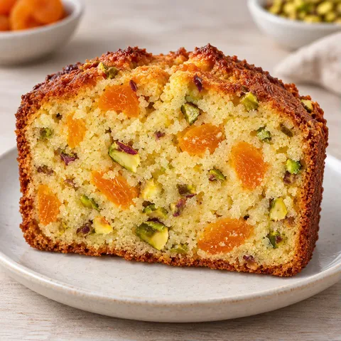 Botercake — gedroogde abrikozen, pistachenoten