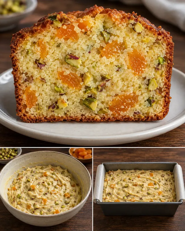 Botercake — gedroogde abrikozen, pistachenoten