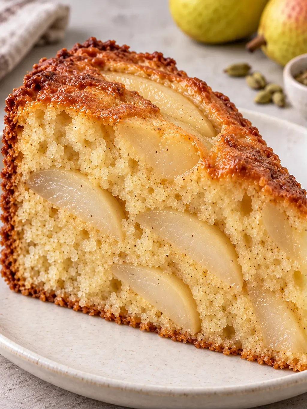 Yoghurtcake — peer, kardemom