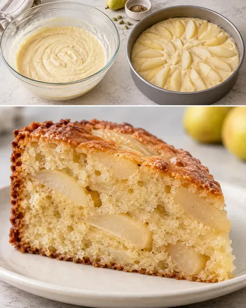 Yoghurtcake — peer, kardemom