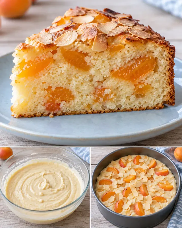 Yoghurtcake — abrikoos, amandelen