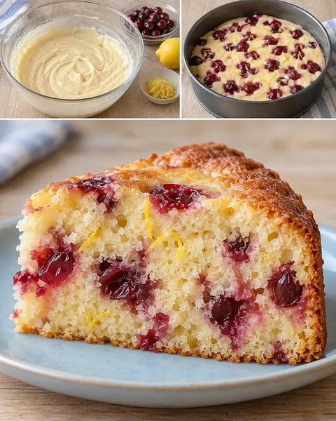 Yoghurtcake — zure kersen, citroen