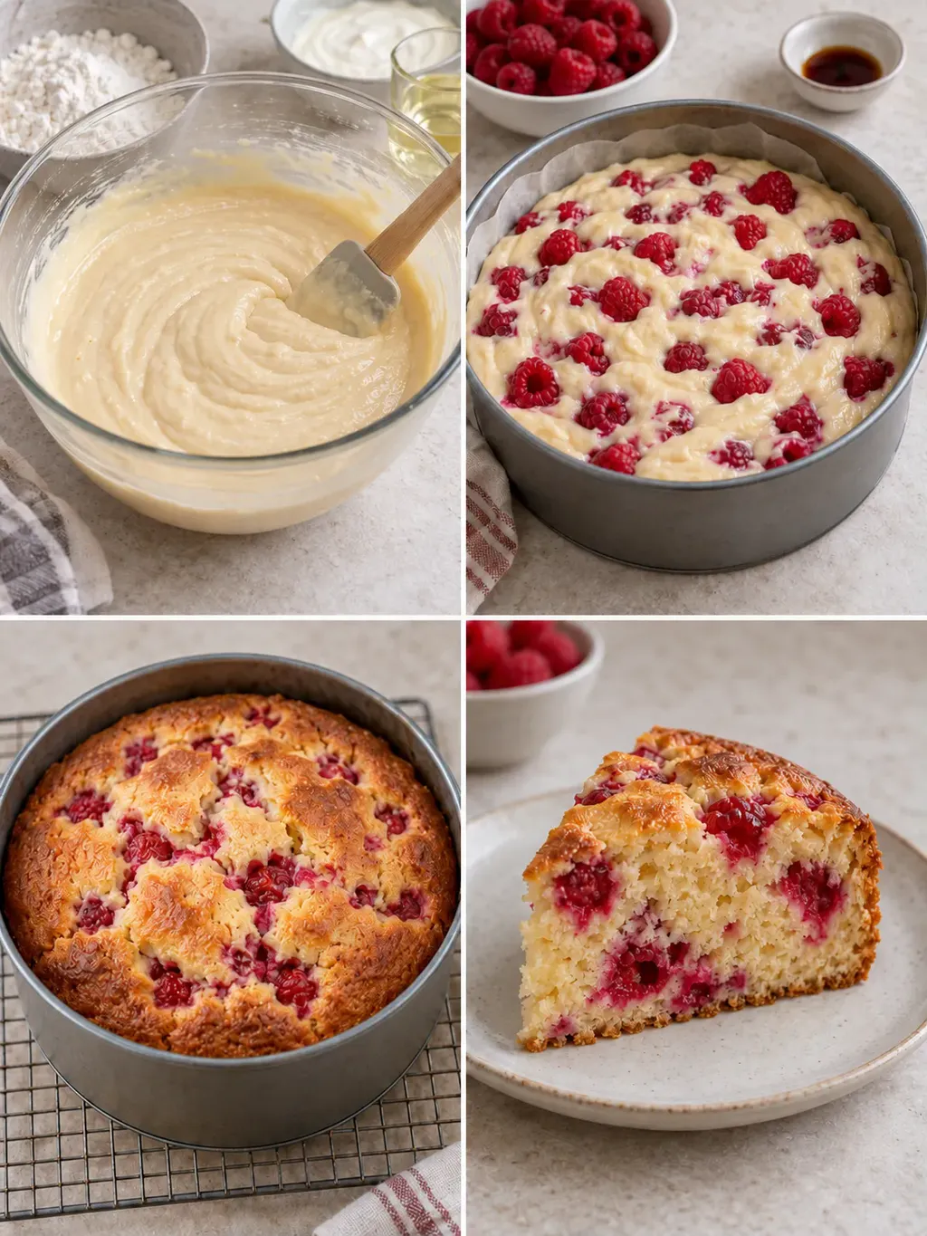 Yoghurtcake — framboos, vanille