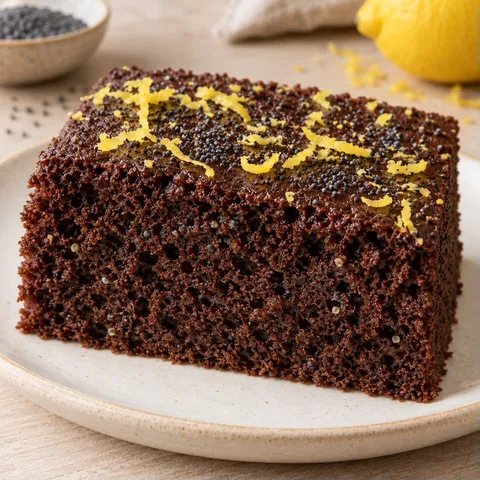 Cacaocake — citroen, maanzaad