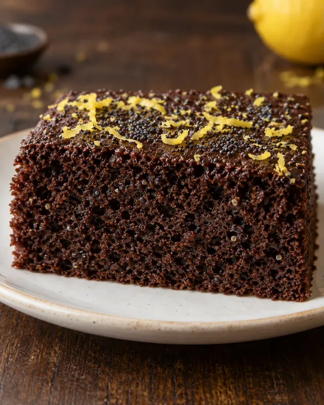 Cacaocake — citroen, maanzaad