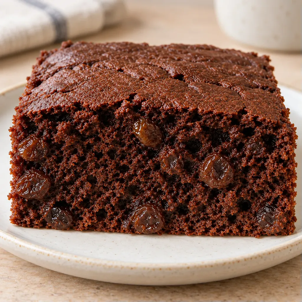 Cacaocake — rozijnen, vanille