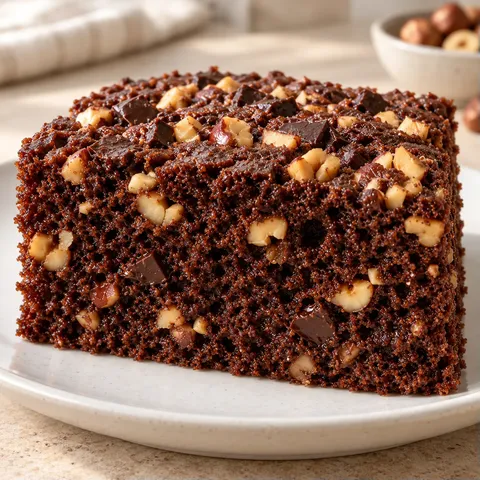 Cacaocake — pure chocolade, hazelnoten