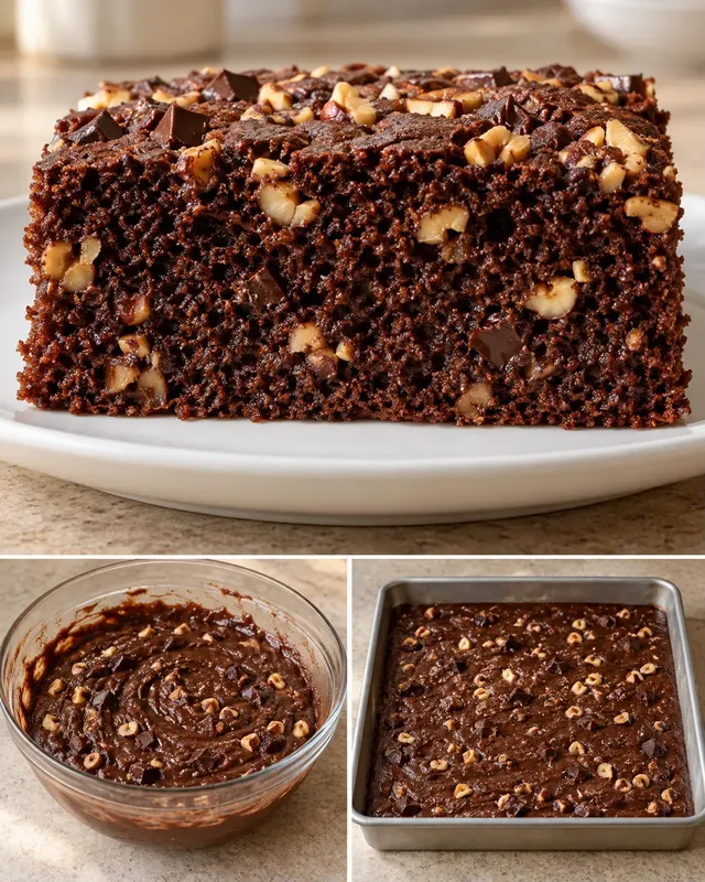 Cacaocake — pure chocolade, hazelnoten