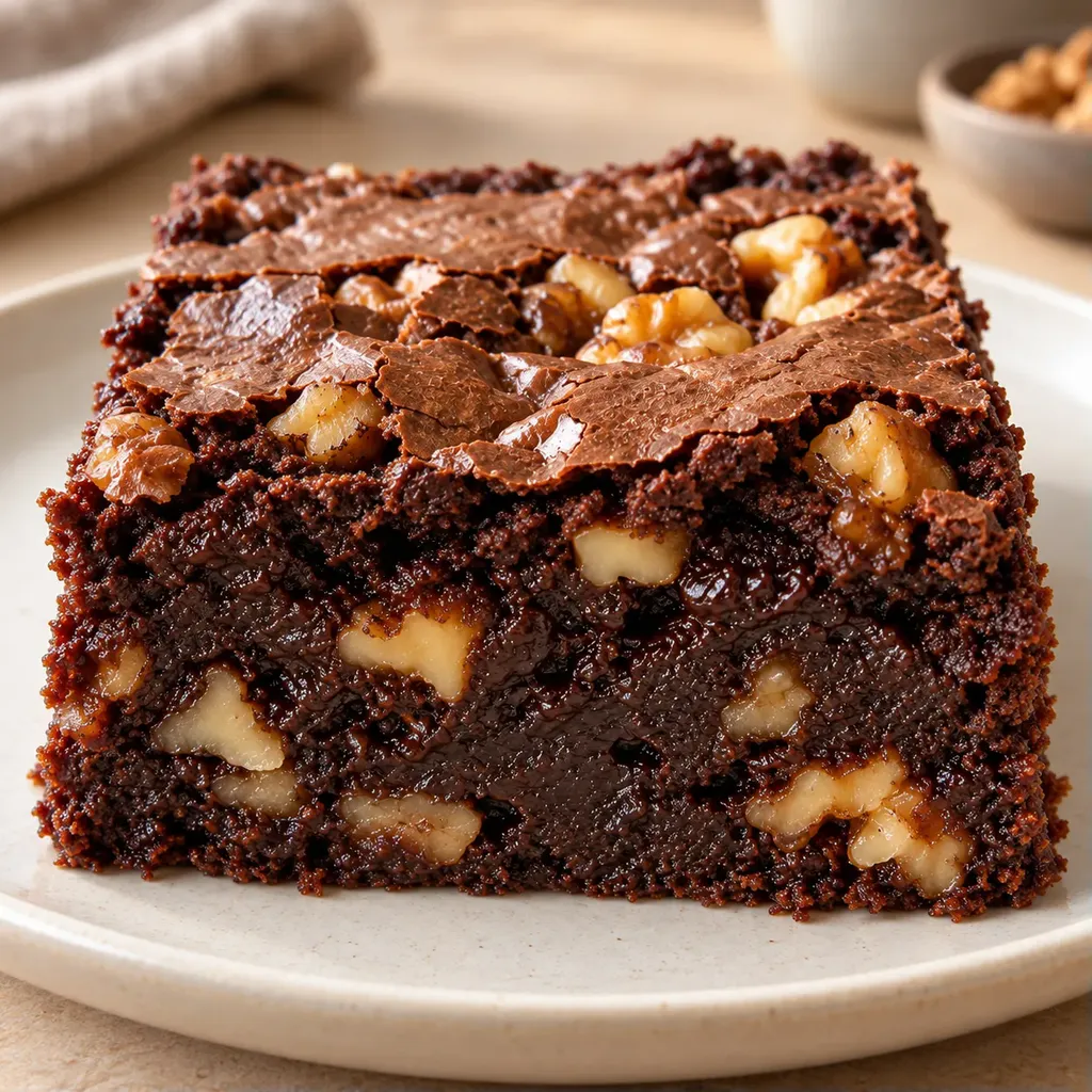 Brownie — koffie, walnoten