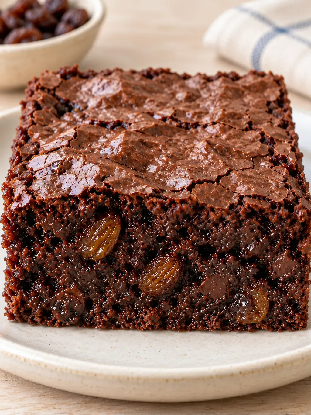 Brownie — rozijnen, vanille