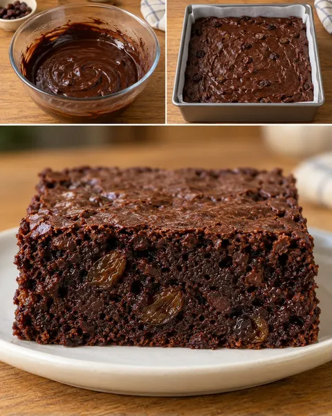 Brownie — rozijnen, vanille