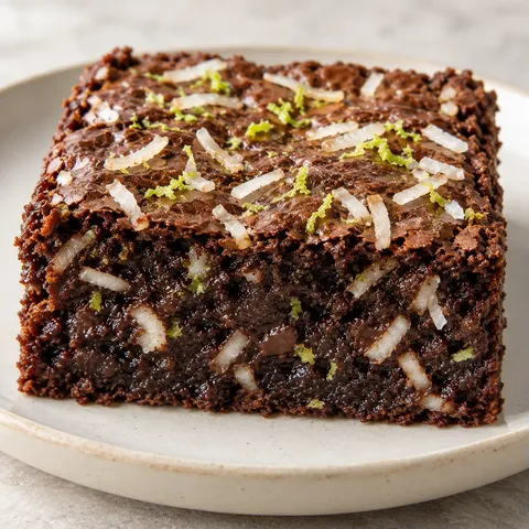Brownie — kokos, limoen