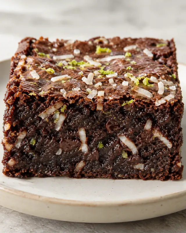 Brownie — kokos, limoen