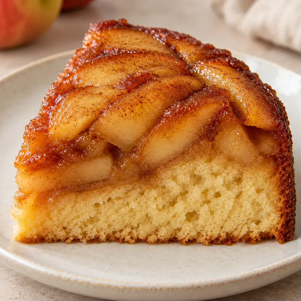 Omgekeerde fruitcake — appel, kaneel