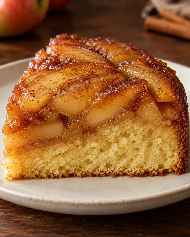 Omgekeerde fruitcake — appel, kaneel