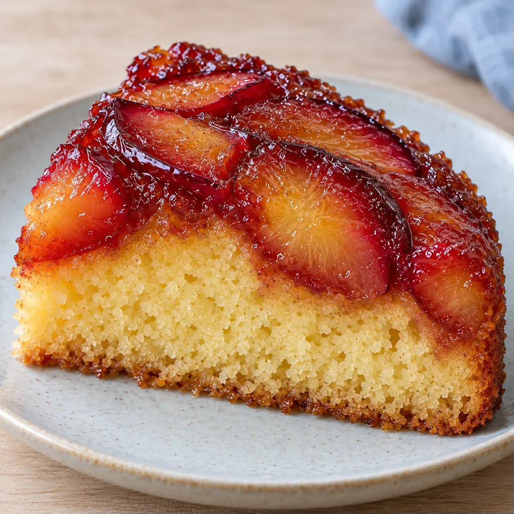 Omgekeerde fruitcake — pruim, vanille