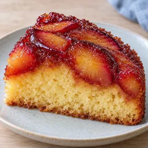 Omgekeerde fruitcake — pruim, vanille
