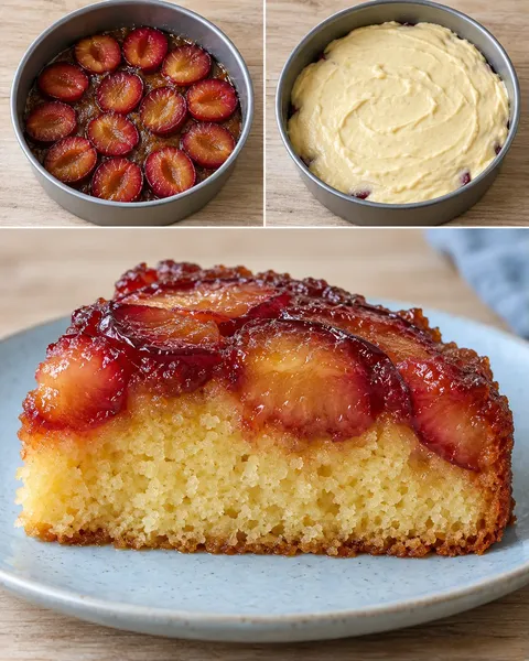 Omgekeerde fruitcake — pruim, vanille