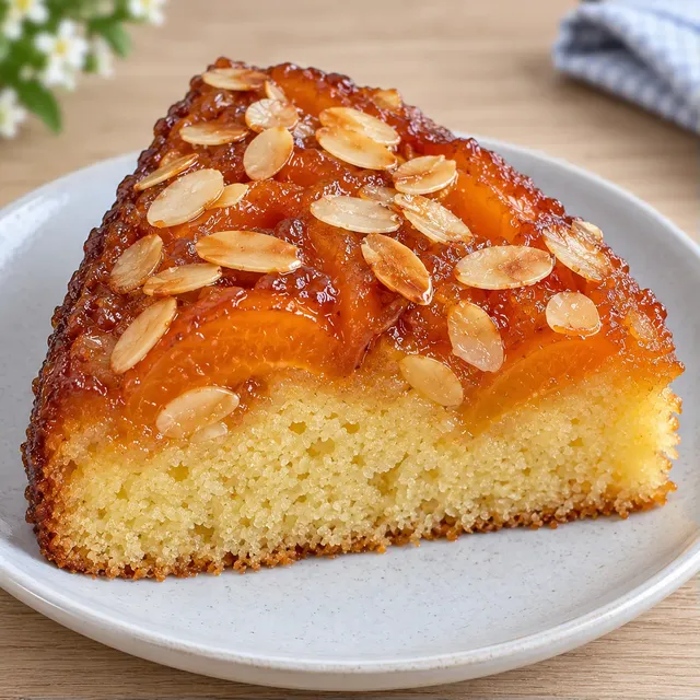 Omgekeerde fruitcake — abrikoos, amandelen