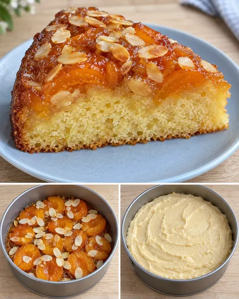 Omgekeerde fruitcake — abrikoos, amandelen