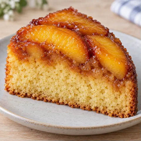 Omgekeerde fruitcake — perzik, vanille