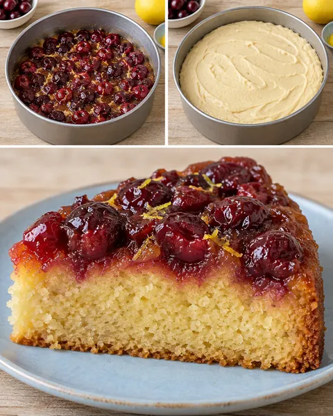 Omgekeerde fruitcake — zure kersen, citroen