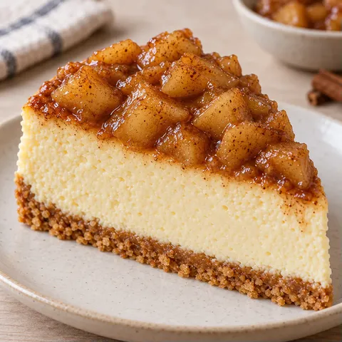Gebakken cheesecake — appel, kaneel