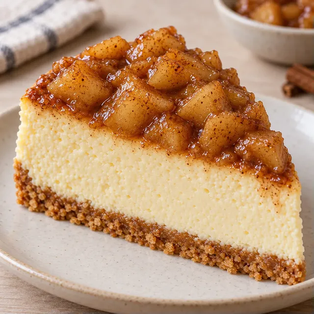Gebakken cheesecake — appel, kaneel