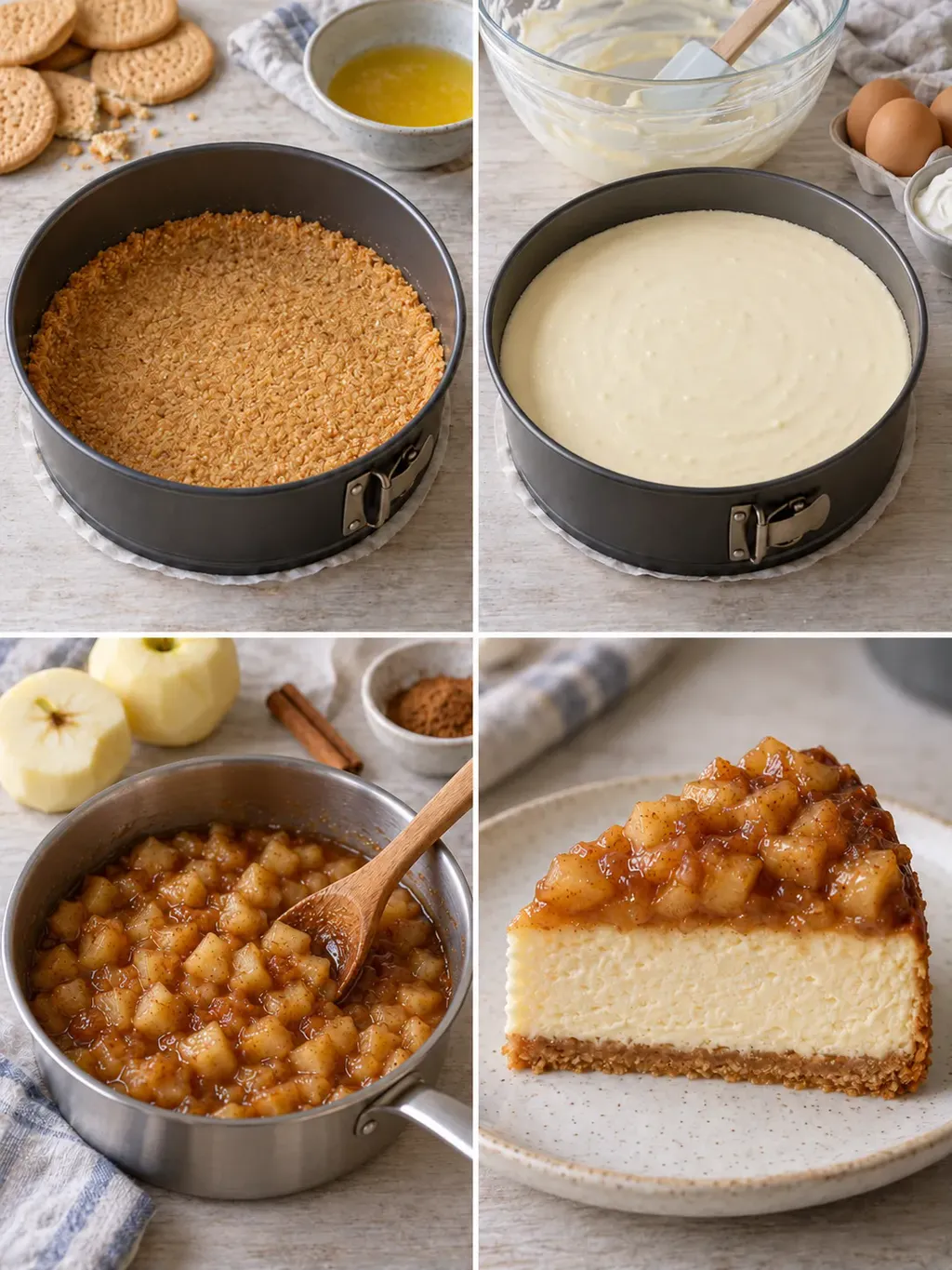 Gebakken cheesecake — appel, kaneel
