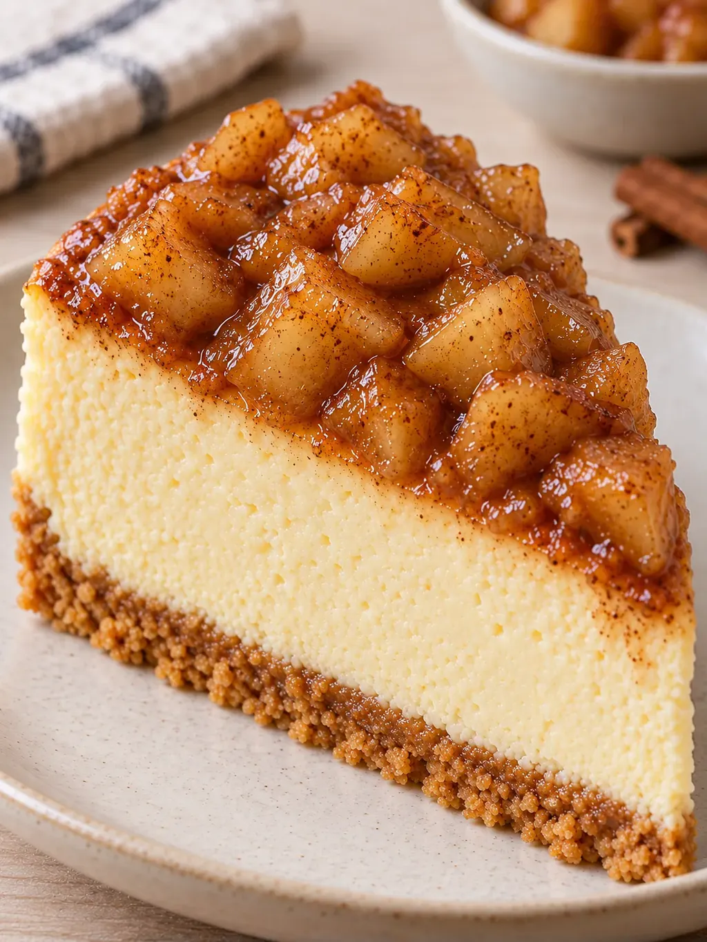 Gebakken cheesecake — appel, kaneel