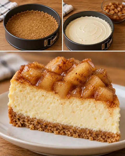 Gebakken cheesecake — appel, kaneel