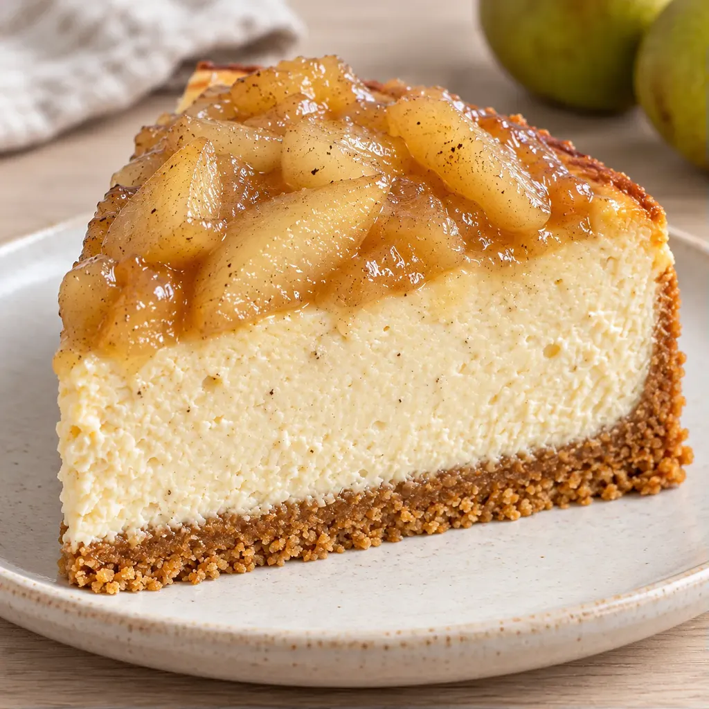 Gebakken cheesecake — peer, kardemom
