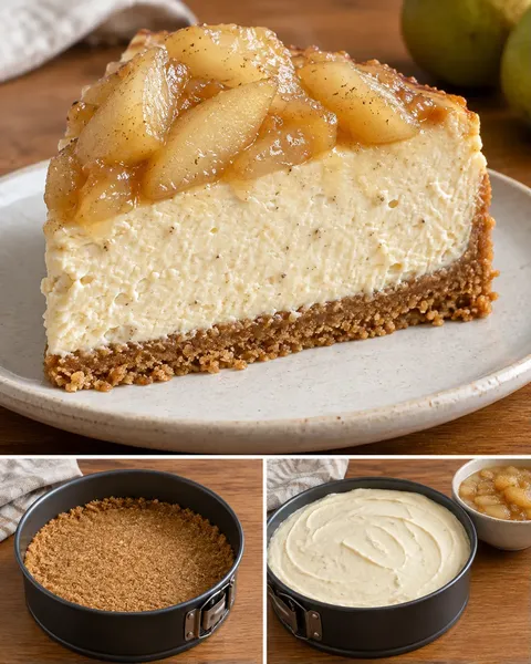 Gebakken cheesecake — peer, kardemom