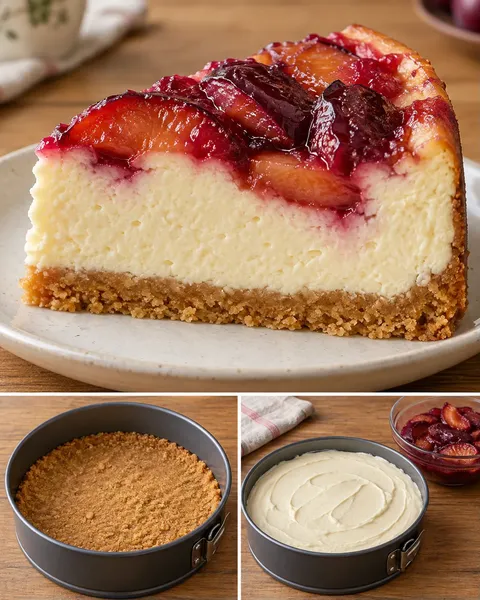 Gebakken cheesecake — pruim, vanille