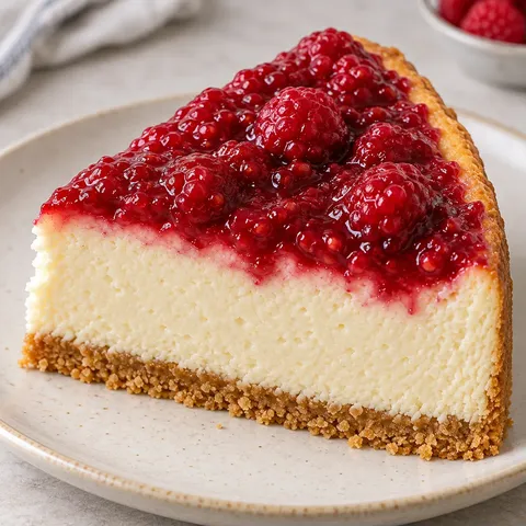 Gebakken cheesecake — framboos, vanille