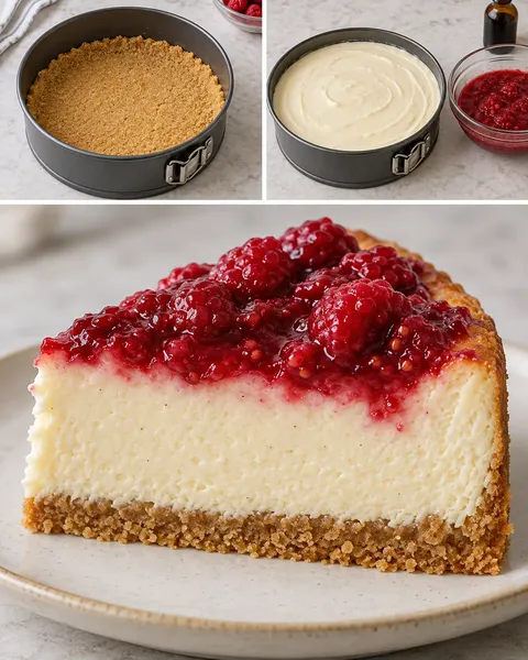 Gebakken cheesecake — framboos, vanille