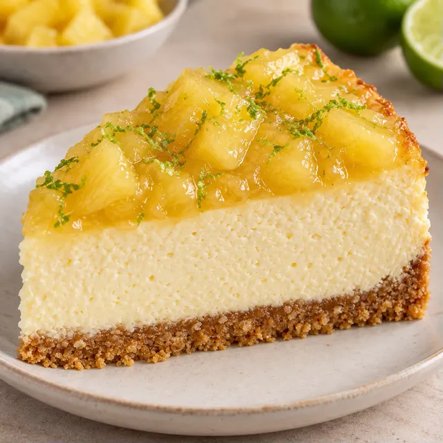 Gebakken cheesecake — ananas, limoen