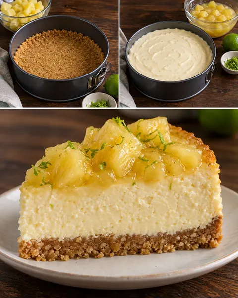 Gebakken cheesecake — ananas, limoen