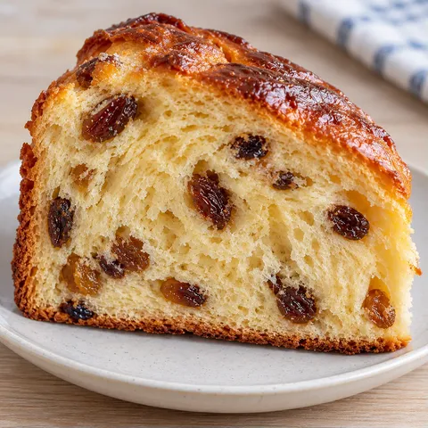 Zoete gistcake — rozijnen, vanille