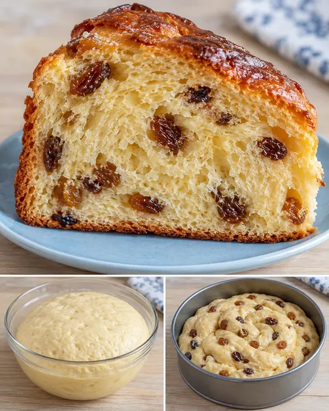 Zoete gistcake — rozijnen, vanille