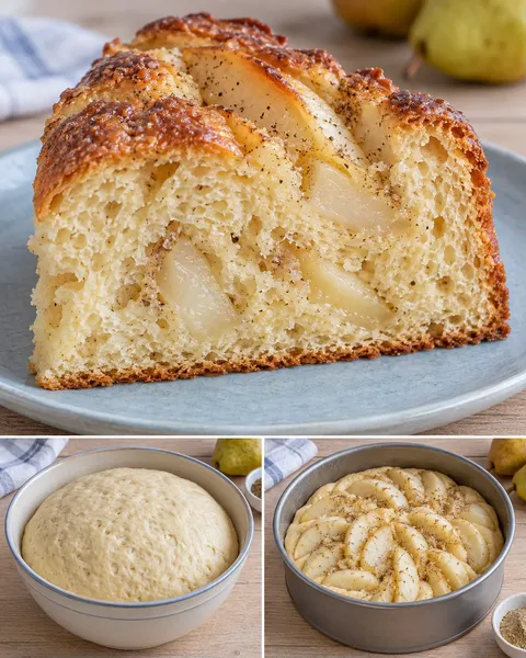 Zoete gistcake — peer, kardemom