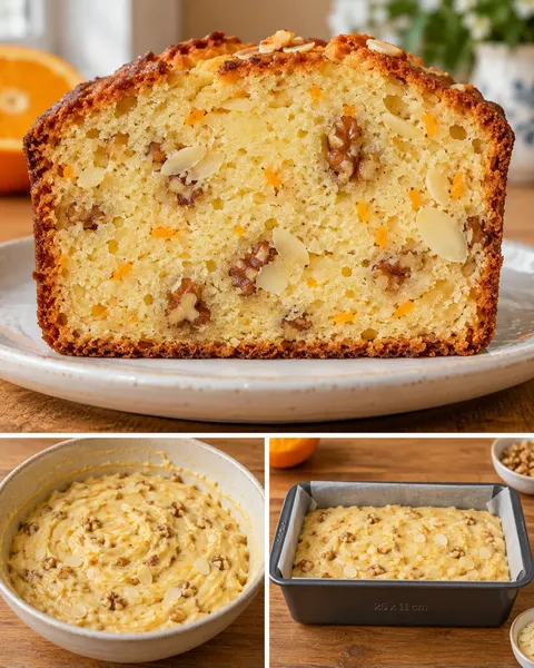 Botercake — sinaasappel, amandelen, walnoten
