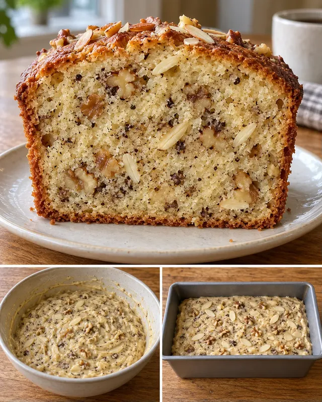 Botercake — koffie, walnoten, amandelen