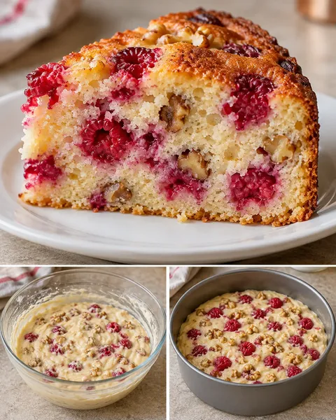 Yoghurtcake — framboos, vanille, walnoten