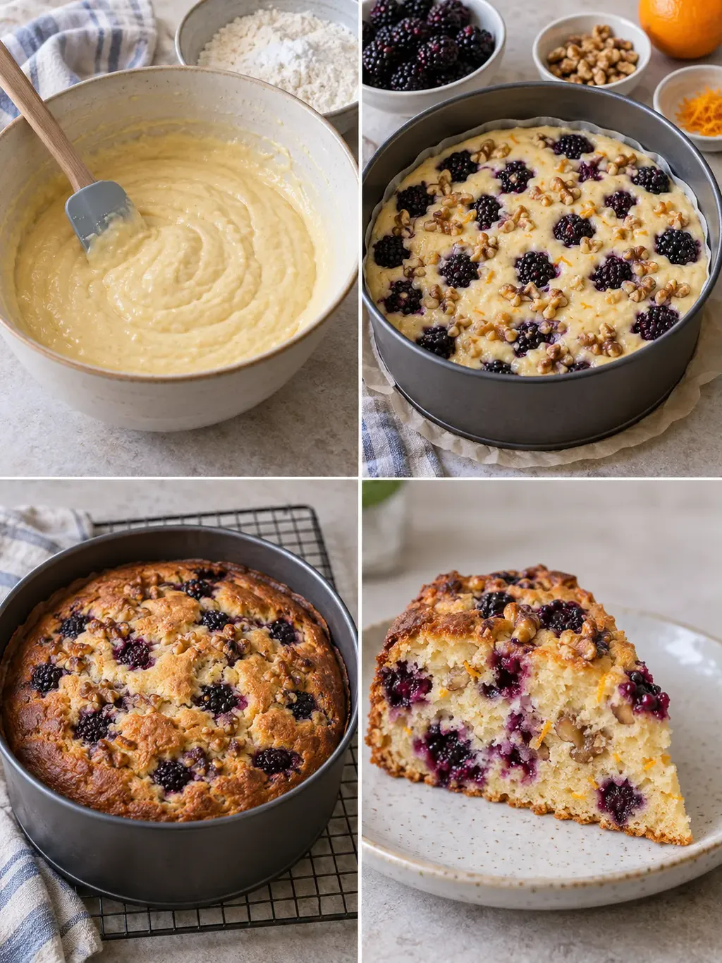Yoghurtcake — braam, sinaasappel, walnoten