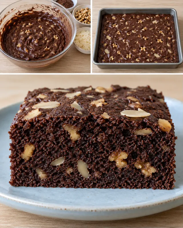 Cacaocake — koffie, walnoten, amandelen
