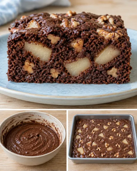 Cacaocake — peer, kardemom, walnoten